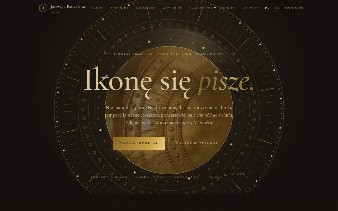 Strona Jadwiga Kowalska na ekranie laptopa